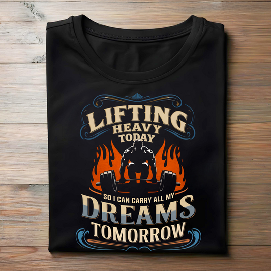 LIFTING HEAVY TODAY SO I CAN CARRY ALL MY DREAMS TOMORROW
